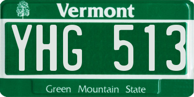 VT license plate YHG513