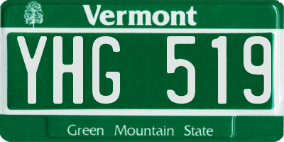 VT license plate YHG519