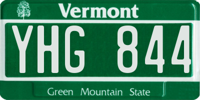VT license plate YHG844