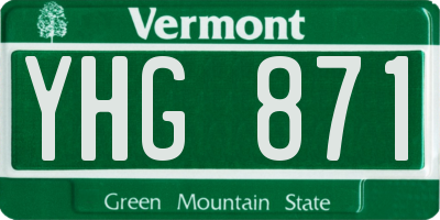 VT license plate YHG871