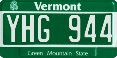 VT license plate YHG944