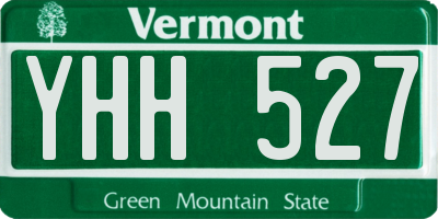 VT license plate YHH527