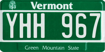 VT license plate YHH967