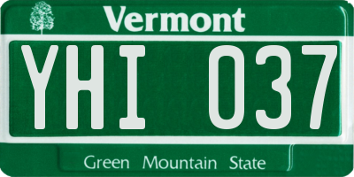 VT license plate YHI037
