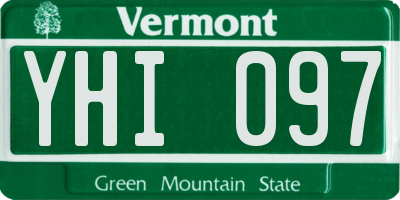 VT license plate YHI097