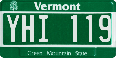 VT license plate YHI119