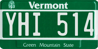 VT license plate YHI514
