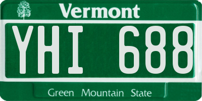 VT license plate YHI688