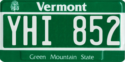 VT license plate YHI852