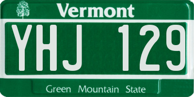VT license plate YHJ129