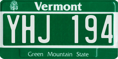 VT license plate YHJ194