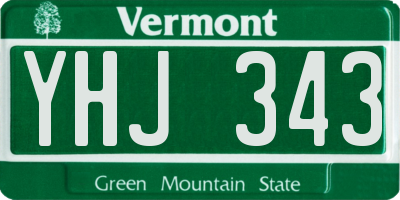 VT license plate YHJ343