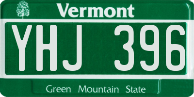 VT license plate YHJ396