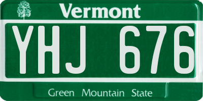 VT license plate YHJ676