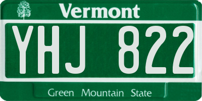 VT license plate YHJ822