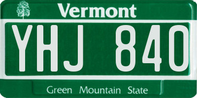 VT license plate YHJ840