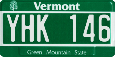 VT license plate YHK146