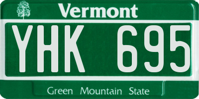 VT license plate YHK695