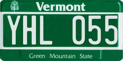 VT license plate YHL055