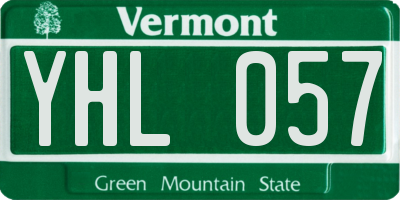 VT license plate YHL057
