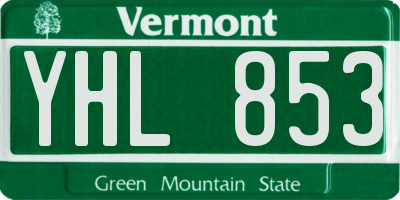 VT license plate YHL853