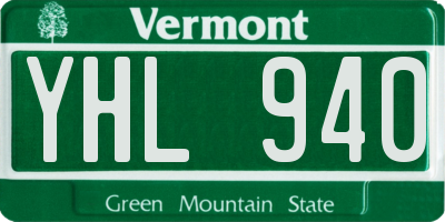 VT license plate YHL940