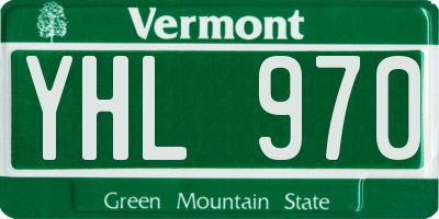 VT license plate YHL970