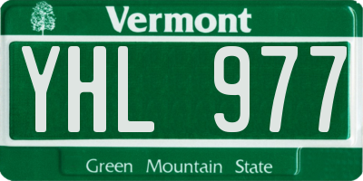 VT license plate YHL977