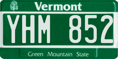 VT license plate YHM852