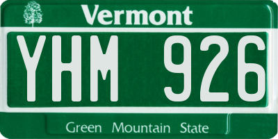 VT license plate YHM926