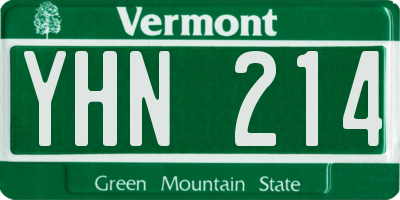 VT license plate YHN214