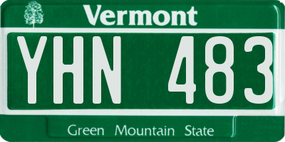 VT license plate YHN483