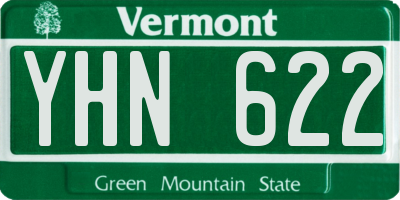 VT license plate YHN622