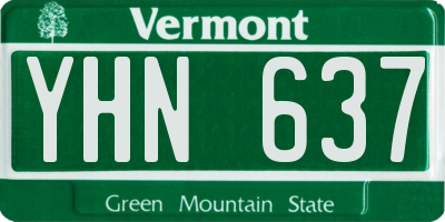VT license plate YHN637