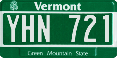 VT license plate YHN721