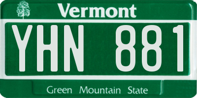 VT license plate YHN881