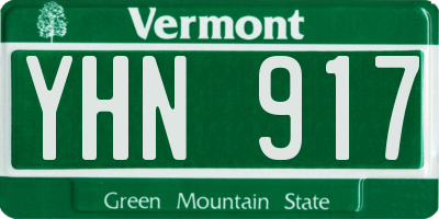 VT license plate YHN917