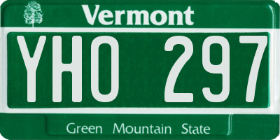 VT license plate YHO297