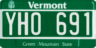 VT license plate YHO691