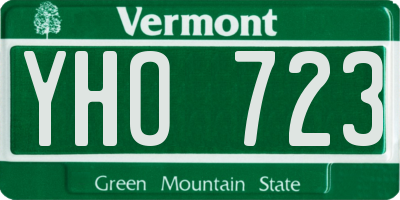VT license plate YHO723