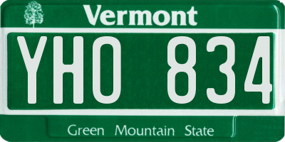 VT license plate YHO834