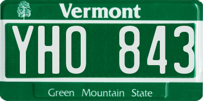 VT license plate YHO843
