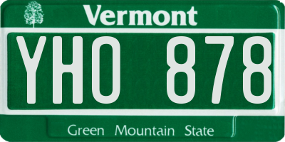 VT license plate YHO878