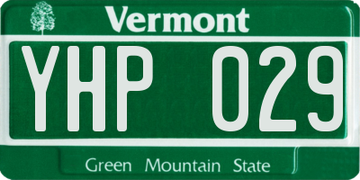 VT license plate YHP029