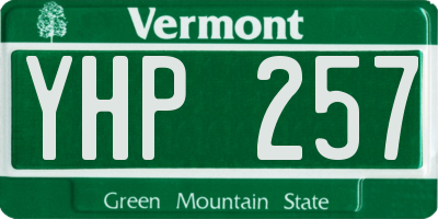 VT license plate YHP257