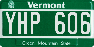 VT license plate YHP606