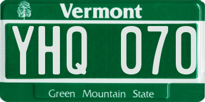 VT license plate YHQ070