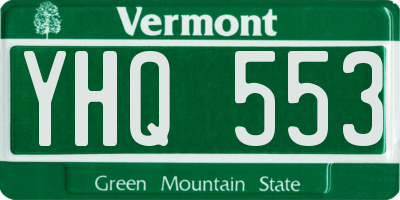 VT license plate YHQ553