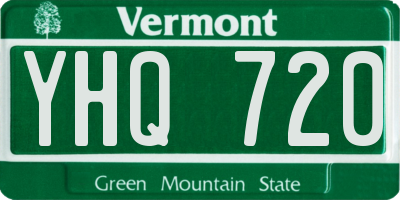 VT license plate YHQ720