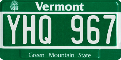VT license plate YHQ967
